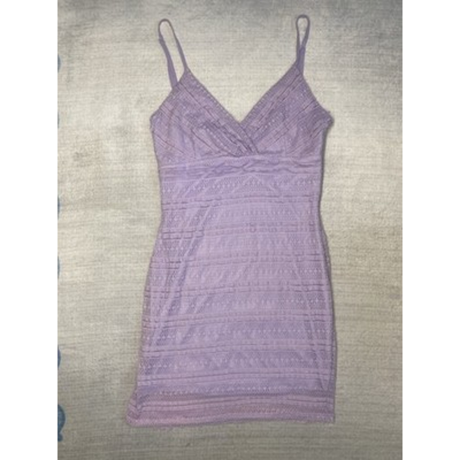 Superdown Carissa Dress Womens Large Lavender Purple Lined Lace Going Out Mini — image 2 of 8